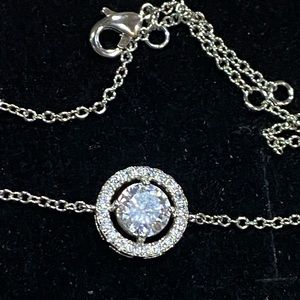 SOLD Silver plated Cubic Zirconia Halo Bracelet